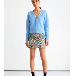 & Other Stories organic blend cotton floral jacquard mini skirt size 6 (38 EUR)